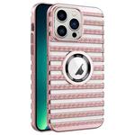 For iPhone 13 Pro Max Cooling Ladder Electroplated Hollow Phone Case(Pink)