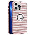 For iPhone 13 Pro Cooling Ladder Electroplated Hollow Phone Case(Pink)