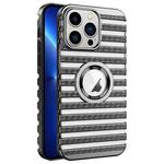 For iPhone 13 Pro Cooling Ladder Electroplated Hollow Phone Case(Black)