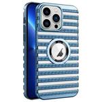 For iPhone 13 Pro Cooling Ladder Electroplated Hollow Phone Case(Blue)