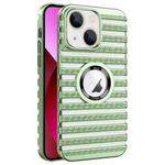 For iPhone 13 Cooling Ladder Electroplated Hollow Phone Case(Green)