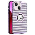 For iPhone 13 Cooling Ladder Electroplated Hollow Phone Case(Purple)