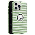 For iPhone 12 Pro Cooling Ladder Electroplated Hollow Phone Case(Green)