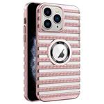 For iPhone 11 Pro Max Cooling Ladder Electroplated Hollow Phone Case(Pink)