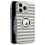 For iPhone 11 Pro Max Cooling Ladder Electroplated Hollow Phone Case(Silver)