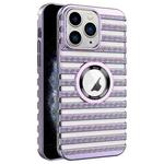 For iPhone 11 Pro Max Cooling Ladder Electroplated Hollow Phone Case(Purple)