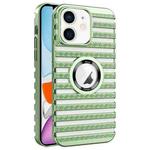 For iPhone 11 Cooling Ladder Electroplated Hollow Phone Case(Green)