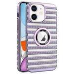 For iPhone 11 Cooling Ladder Electroplated Hollow Phone Case(Purple)