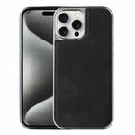 For iPhone 15 Pro Max Electroplated Side PU Hybrid TPU MagSafe Phone Case(Black)