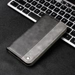 For iPhone 12 / 12 Pro Business Solid Color Stitching Horizontal Flip Leather Case with Holder & Card Slots(Grey)