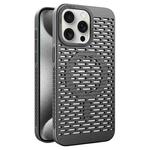 For iPhone 15 Pro Hollow Cooling MagSafe Phone Case(Black)