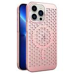 For iPhone 13 Pro Hollow Cooling MagSafe Phone Case(Rose Gold)