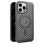 For iPhone 12 Pro Max Hollow Cooling MagSafe Phone Case(Black)