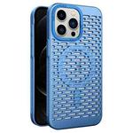 For iPhone 12 Pro Hollow Cooling MagSafe Phone Case(Sky Blue)