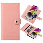 For iPhone 14 Plus ViLi GHB-C Series RFID MagSafe Magnetic Flip Leather Phone Case(Pink)