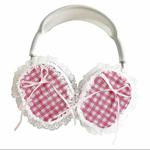 For Apple AirPods Max Headphones Lattice Lace Protective Case(Pink)