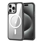 For iPhone 15 Pro MagSafe Acrylic Hybrid TPU Phone Case(Black + White)