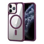 For iPhone 11 Pro Max MagSafe Acrylic Hybrid TPU Phone Case(Wine Red)