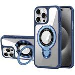 For iPhone 15 Pro Max MagSafe Acrylic Hybrid TPU Phone Case with Holder(Royal Blue)