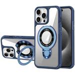 For iPhone 15 Pro MagSafe Acrylic Hybrid TPU Phone Case with Holder(Royal Blue)