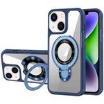 For iPhone 14 Plus MagSafe Acrylic Hybrid TPU Phone Case with Holder(Royal Blue)