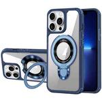 For iPhone 13 Pro MagSafe Acrylic Hybrid TPU Phone Case with Holder(Royal Blue)