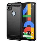 For Google Pixel 4a Brushed Texture Carbon Fiber TPU Phone Case(Black)