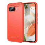 For Google Pixel 9a Carbon Fiber Brushed Texture TPU Phone Case(Red)