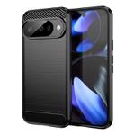 For Google Pixel 10 Pro Carbon Fiber Brushed Texture TPU Phone Case(Black)