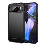 For Google Pixel 10 Pro XL Carbon Fiber Brushed Texture TPU Phone Case(Black)