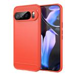 For Google Pixel 10 Pro XL Carbon Fiber Brushed Texture TPU Phone Case(Red)