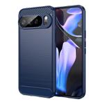 For Google Pixel 10 Pro XL Carbon Fiber Brushed Texture TPU Phone Case(Blue)