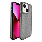 For iPhone 13 Plaid Series 9D Electroplated Phone Case(Titanium Grey)