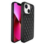 For iPhone 13 Plaid Series 9D Electroplated Phone Case(Titanium Black)