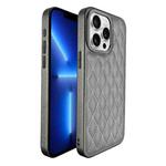 For iPhone 13 Pro Plaid Series 9D Electroplated Phone Case(Titanium Grey)