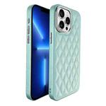 For iPhone 13 Pro Plaid Series 9D Electroplated Phone Case(Cyan-blue)