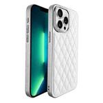 For iPhone 13 Pro Max Plaid Series 9D Electroplated Phone Case(Titanium Silver)