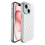 For iPhone 15 Plaid Series 9D Electroplated Phone Case(Titanium Silver)