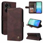 For Redmi 13 4G / Redmi Note 13R Skin Feel Life Tree Metal Button Leather Phone Case(Brown)