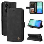 For Redmi 13 4G / Redmi Note 13R Skin Feel Life Tree Metal Button Leather Phone Case(Black)