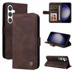 For Samsung Galaxy S25 5G Skin Feel Life Tree Metal Button Leather Phone Case(Brown)