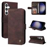 For Samsung Galaxy S25+ 5G Skin Feel Life Tree Metal Button Leather Phone Case(Brown)