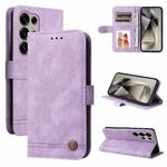 For Samsung Galaxy S25 Ultra 5G Skin Feel Life Tree Metal Button Leather Phone Case(Purple)