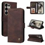 For Samsung Galaxy S25 Ultra 5G Skin Feel Life Tree Metal Button Leather Phone Case(Brown)