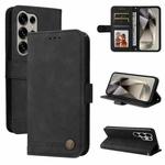 For Samsung Galaxy S25 Ultra 5G Skin Feel Life Tree Metal Button Leather Phone Case(Black)