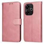 For Redmi 13 4G / Note 13R Classic Calf Texture Flip Leather Phone Case(Rose Gold)