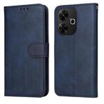 For Redmi 13 4G / Note 13R Classic Calf Texture Flip Leather Phone Case(Blue)