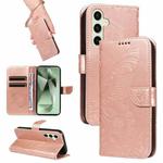 For Samsung Galaxy S24 FE 5G Swallowtail Butterfly Embossed Leather Phone Case(Rose Gold)