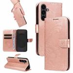 For Samsung Galaxy S25 FE 5G Swallowtail Butterfly Embossed Leather Phone Case(Rose Gold)