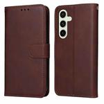 For Samsung Galaxy S24 FE 5G Classic Calf Texture Flip Leather Phone Case(Brown)